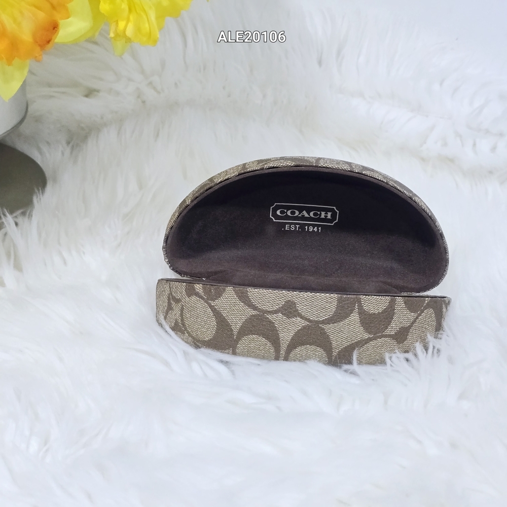 Coach Brown Monogram Glasses Case